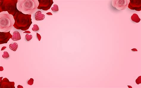 Amor Y Fondo Romántico Con Flores Y Forma De Corazón Vector Premium