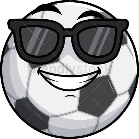 Chewing Soccer Ball Emoji Cartoon Clipart Vector Friendlystock Vlrengbr