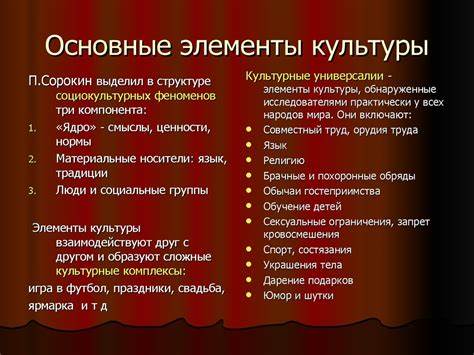 Основные элементы диеты