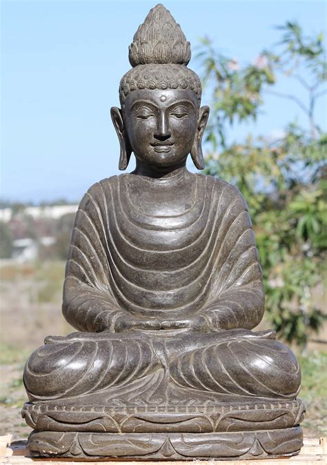Sold Stone Meditating Buddha Garden Statue 31 111ls546 Hindu Gods