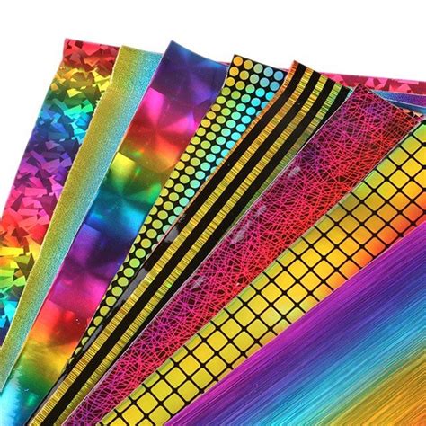 Rainbow Holographic Sheets Bundle Of 7 Etsy