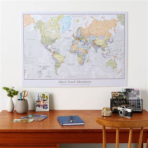 Personalized World Travel Map Classic Style World Map