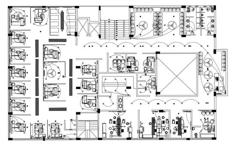 Hospital Building Design Ceiling Layout Architecture Plan Cadbull