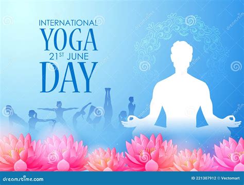 People Doing Asana And Meditation Practice For International Yoga Day On 21st June Stock Vector