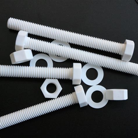 10x White Pp Screws Plastic Nuts And Bolts Washers M10 X 100mm Anti