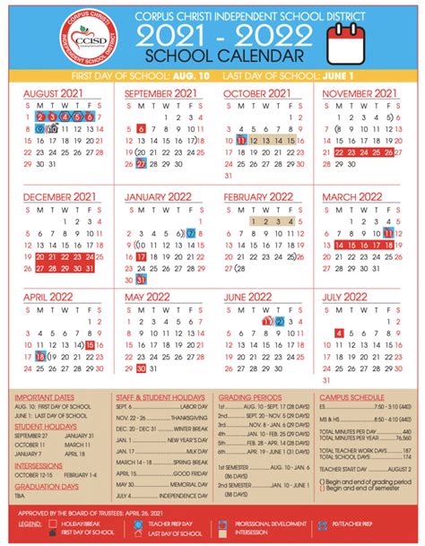 Ccisd 2021 To 2022 Calendar Customize And Print