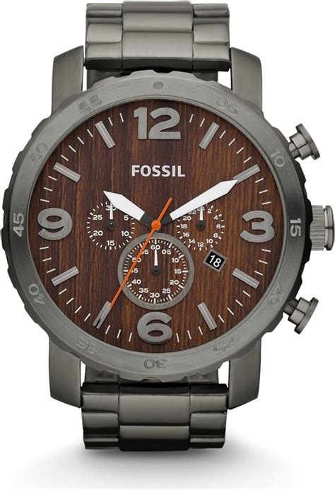 Amazon フォッシル Fossil Nate Jr1355 ウッドパターンダイヤル メンズ 【正規輸入品】 メンズ腕時計 腕