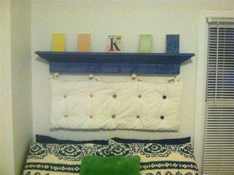 My Own Finished Faux Headboard Dad Built The Shelf Using A 2x4 And