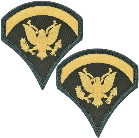 Us Army Specialist 5 Stripes Rank Gold On Green Cloth