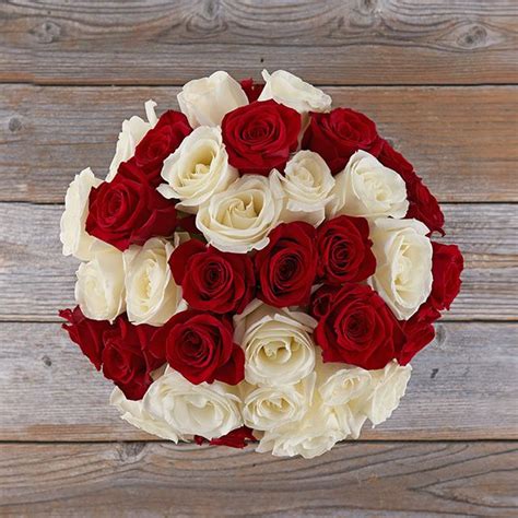 Elegant White And Red Rose Bouquet The Bouqs Co