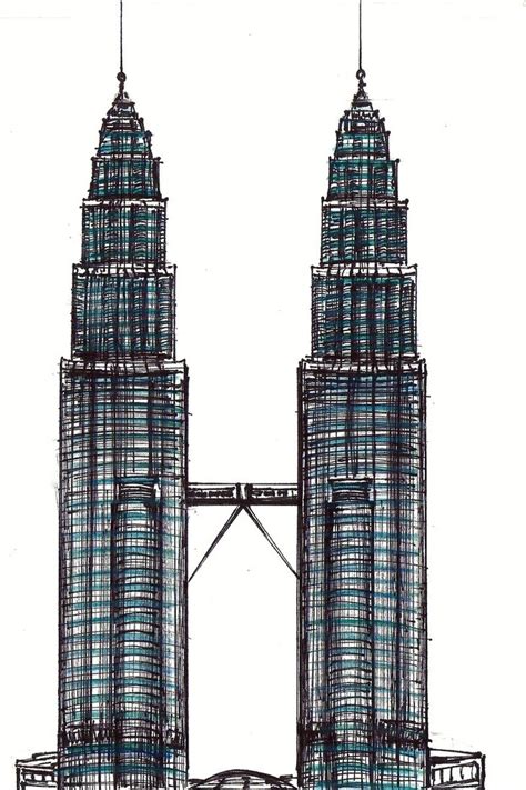 Twin Tower Drawing At Getdrawings Free Download
