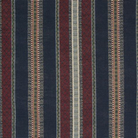 Navy Blue Stripe Woven Upholstery Fabric