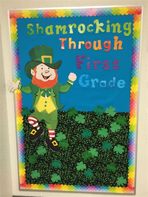 St Patricks Day Bulletin Board Shamrocking Through First Grade