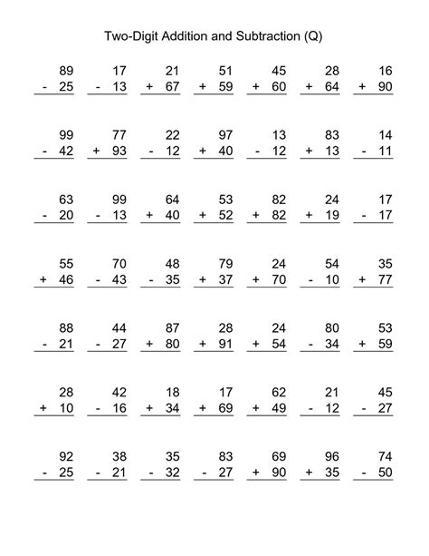 Rd Grade Addition And Subtraction Worksheet Brent Acosta S Math