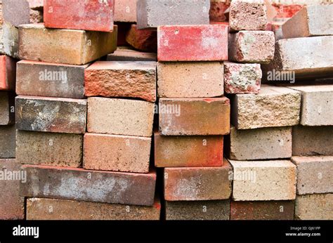 Clay Bricks Of Different Color And Type Ready To Be Used To Build Walls