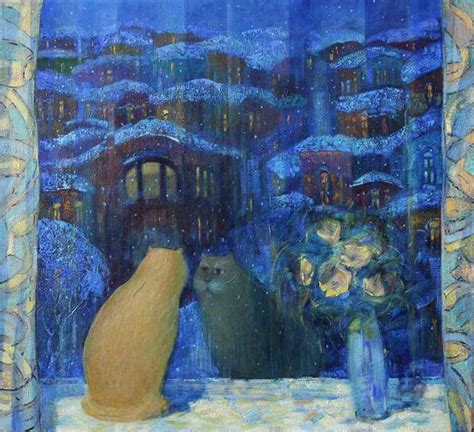 Cat in the window painting. Alexander Podshivalov - Acquaintance