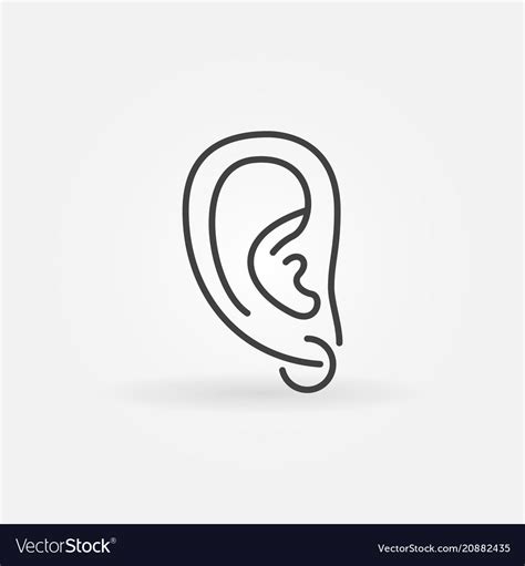 Ear Piercing Icon Minimal Symbol In Thin Vector Image