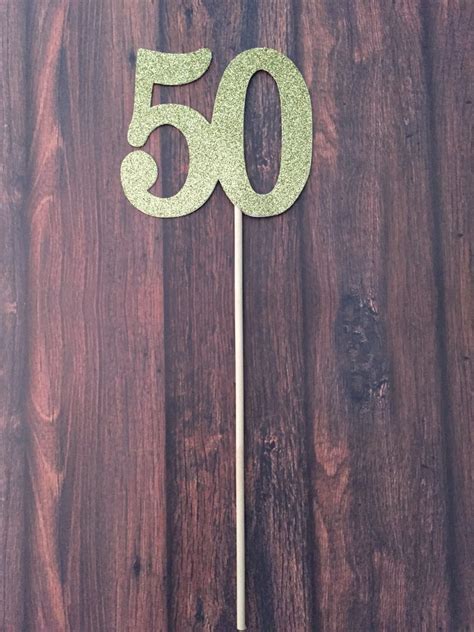 50th Birthday Decorations Glitter 50 Centerpiece Sticks 50th Etsy
