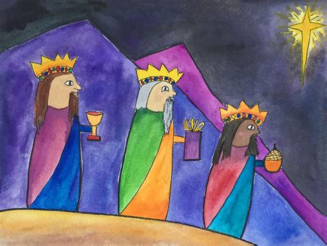 The Three Kings Watercolor Art Lesson Christian Art Lessons