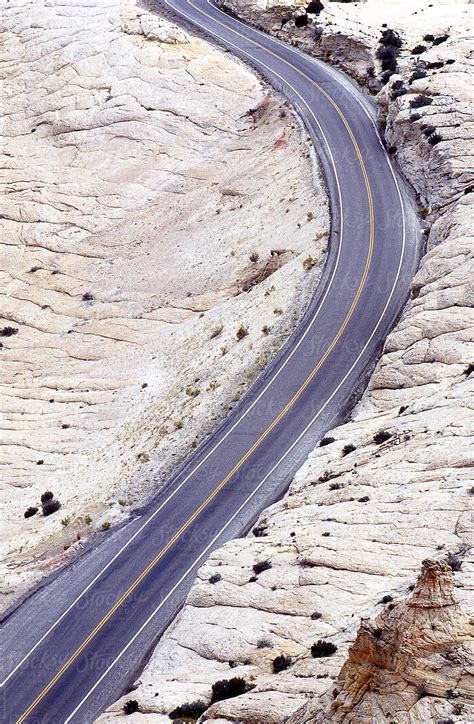 Blacktop Asphalt Road Roadway Highway Through Escalante National