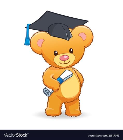 Graduating Cute Cuddly Teddy Bear Royalty Free Vector Image Cuddly
