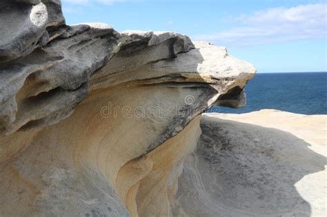 Eroded Rocks On Coastal Sandstone Cliffs Royal National Park Sydney