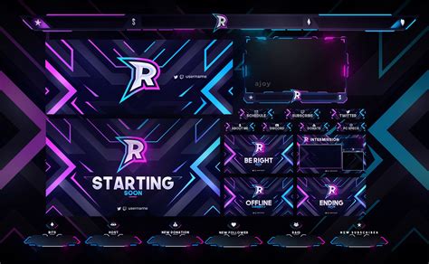 Animated Twitch Stream Overlay Package V1 On Behance