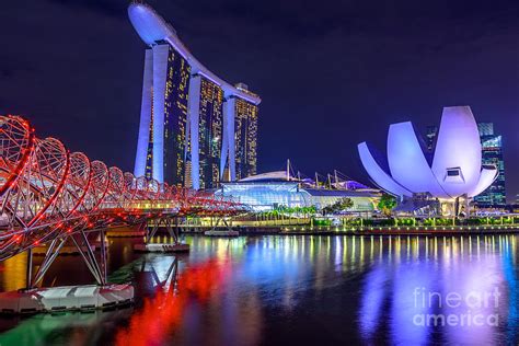 Singapore Skyline Night 2 Photograph By Benny Marty Pixels