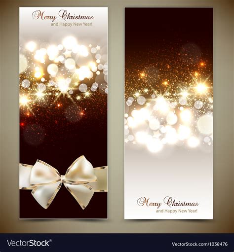 Elegant Greeting Cards With Bows And Copy Space Vector Image