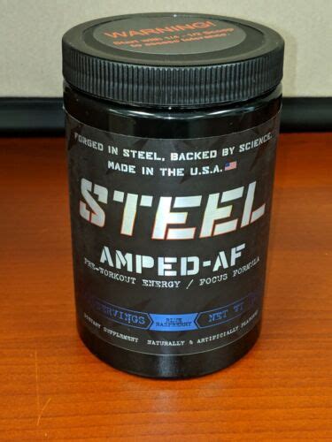 Steel Supplements Amped Af Pre Workout Energy Stamina Pump 30 Servings
