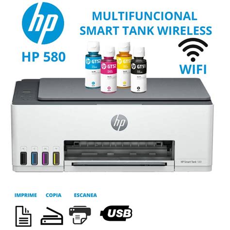 Impresora Multifuncional Hp Smart Tank 580 Inalambrica Wifi Hp