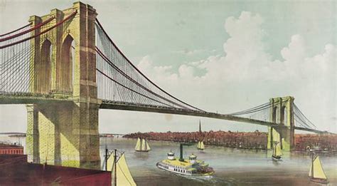 The Great East River Suspension Bridge Connecting The Cities Free