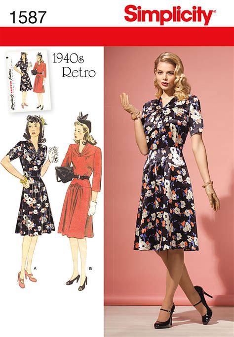 Simplicity 1587 : 1940s Vintage Dress Sewing Pattern - WeSewRetro