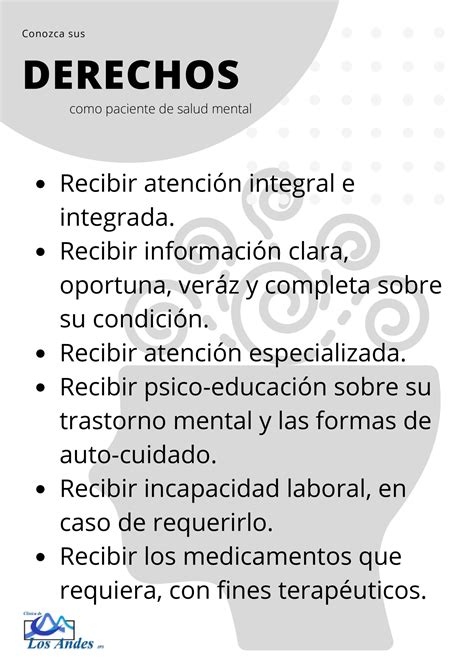 Derechos Como Paciente De Salud Mental Cl Nica De Los Andes Ips