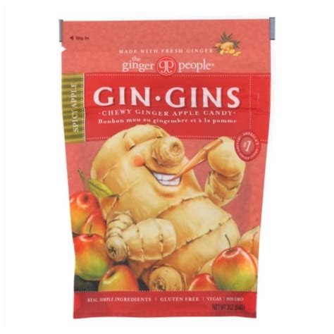 Ginger People Chewy Ginger Candy Spicy Apple Case Of 12 3 Oz