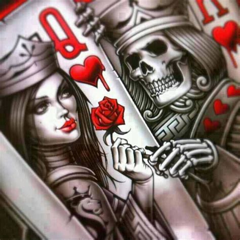 Badass King And Queen Cards King Of Hearts Tattoo Card Tattoo Queen