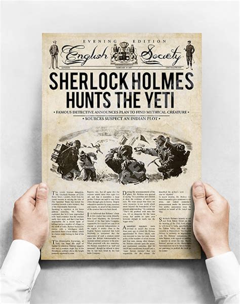 Sherlock Holmes Retro Newspaper Style Poster Print Holmes Etsy