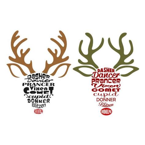 Reindeer Names Christmas Cuttable Design Svg Png Dxf And Eps Etsy