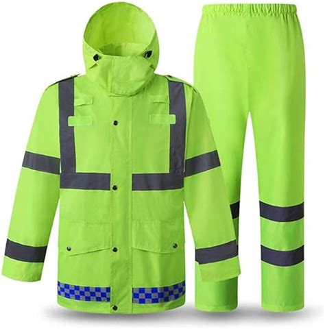Lukhxf Safety Rain Suit Safety Reflective Rain Jacket And Pants Safety