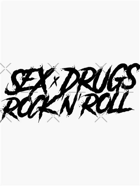 sex drugs and rock n roll splash style white design sticker for sale by yarchy redbubble