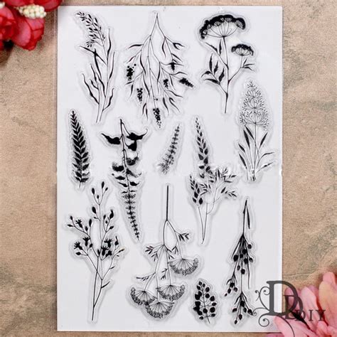 Botanicals Stamp Grass Clear Transparent Stamp Plants Rubber Etsy