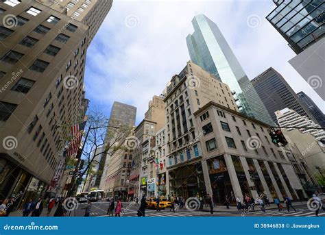 Manhattan Intersection And Skyscrapers Editorial Stock Photo Image Of