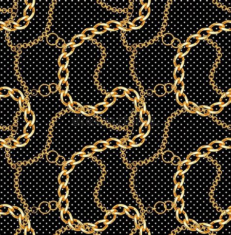 Seamless Pattern With Golden Chains Beautiful Jewelry Precious