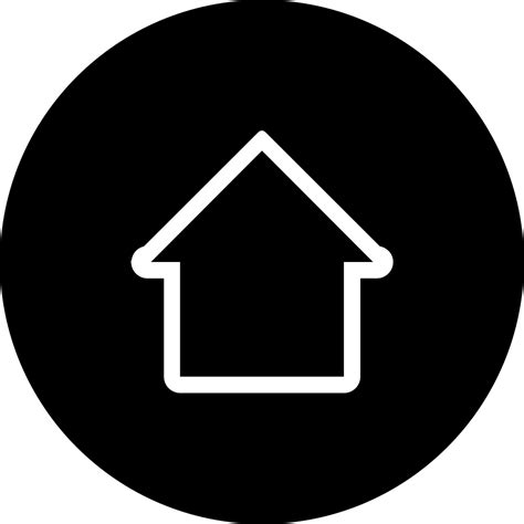 Home Circular Button With House Outline Shape Svg Png Icon Free