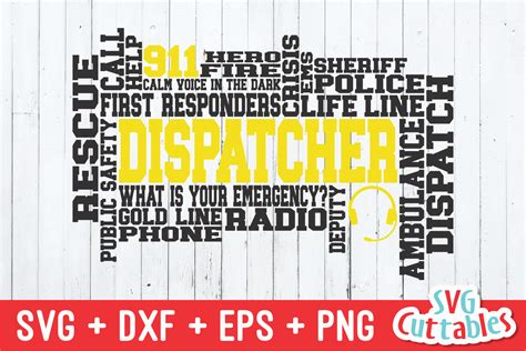 911 Dispatcher Word Art | SVG Cut File