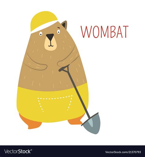 Wombat Cartoon Australian Animal Royalty Free Vector Image
