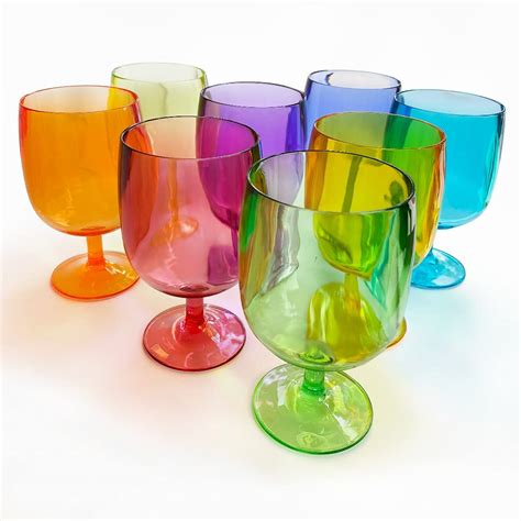 Buy Lily S Home Set Of 8 Colors Unbreakable Poolside 12 Oz Acrylic Plastic Wine And Water