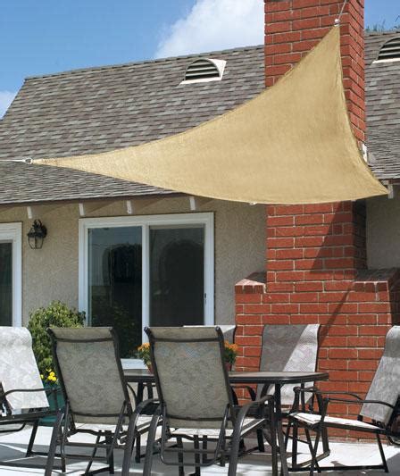 It's a free standing canopy with a tarp over the top pulled tight to add some shade to this deck. New 10Ft Triangle Sun Block Shade Sail UV Canopy Awning ...