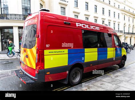 The Diplomatic Protection Unit Red Van Parked In Duncannon Street In