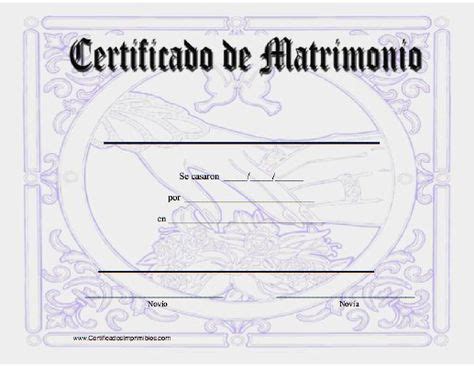 Certificado De Matrimonio Para Imprimir Los Certificados Gratis Para